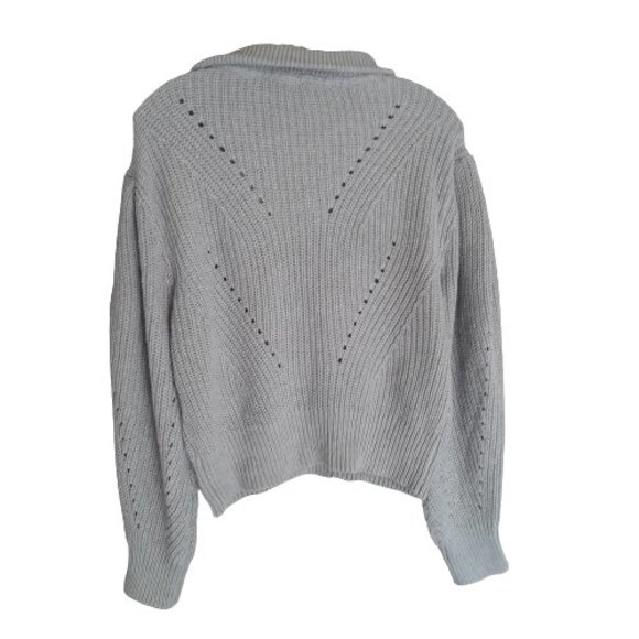 ECO by Design Women's Gray Soft Cable Knit Crop Sweater Size M - Picture 2 of 10